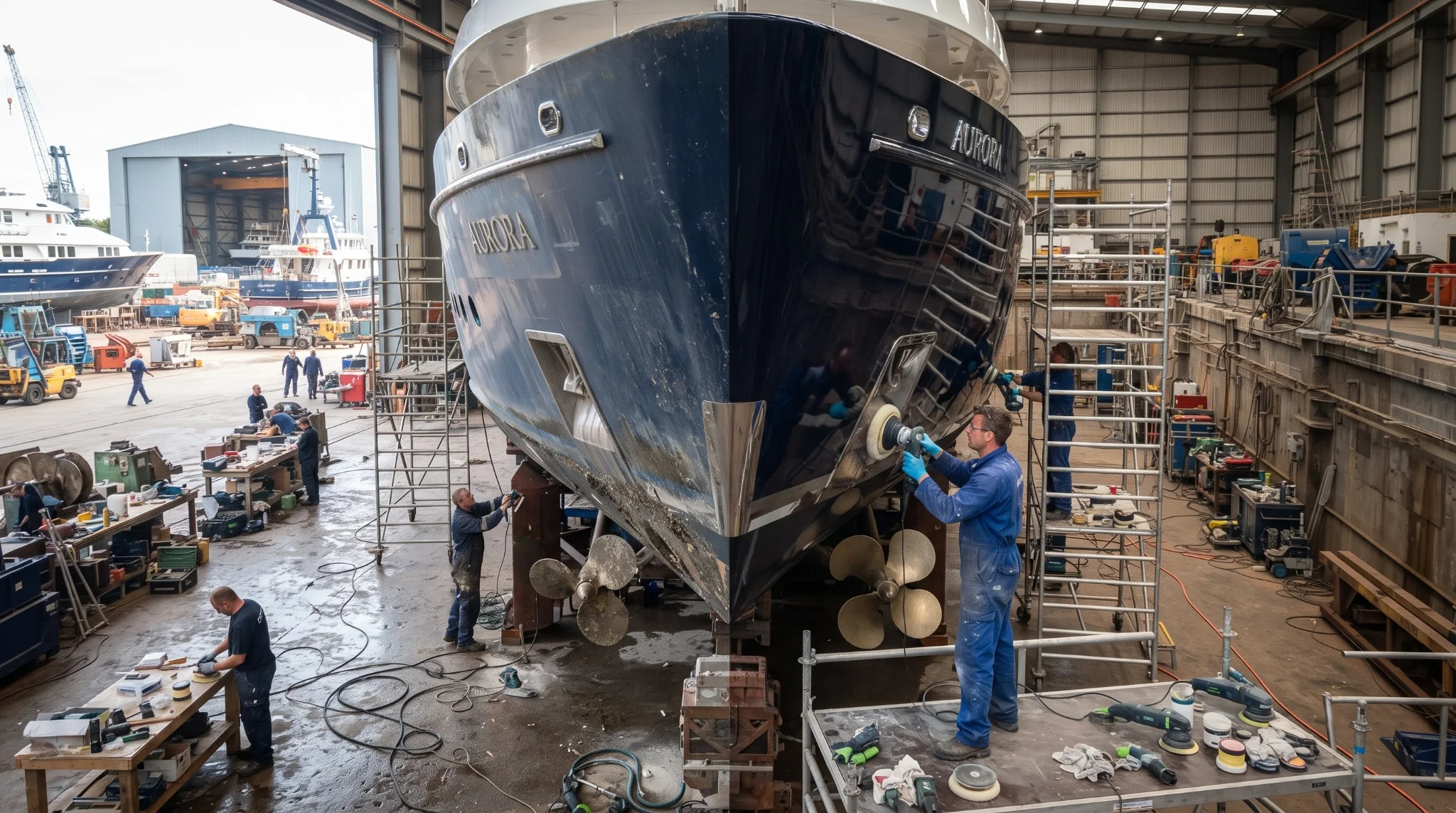 Painting & Polishing — Victory Marine work